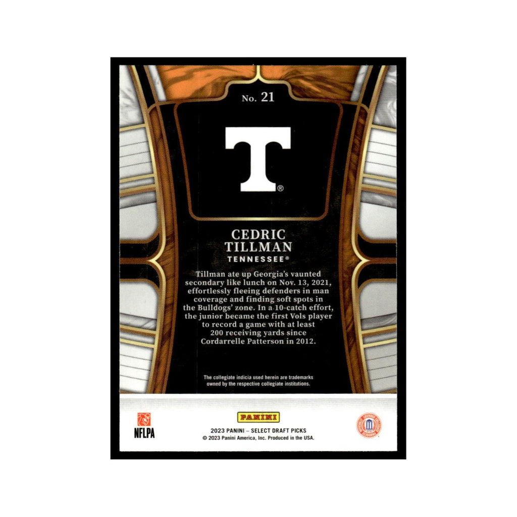 Cedric Tillman 2023 Panini Select Draft Picks #21 Tennessee Volunteers NM