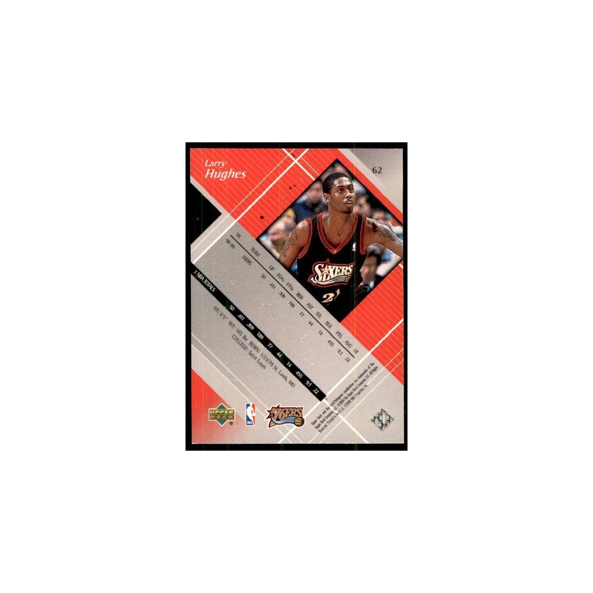 1999 Upper Deck Black Diamond Larry Huges 76ers #62