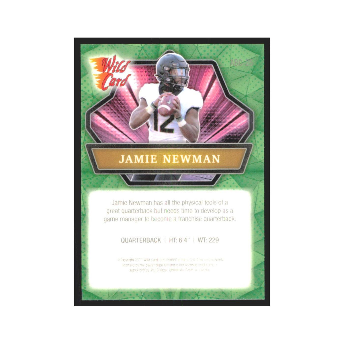 2021 Wild Card Alumination Green Jamie Newman #ABC-25
