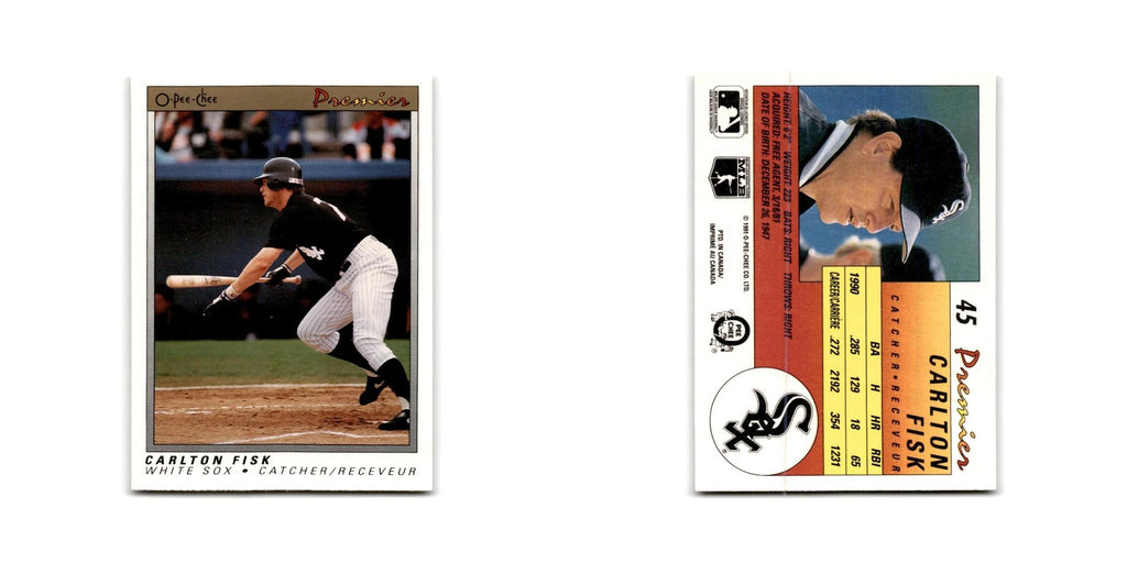 1991 O-Pee-Chee Premier Carlton Fisk White Sox #45