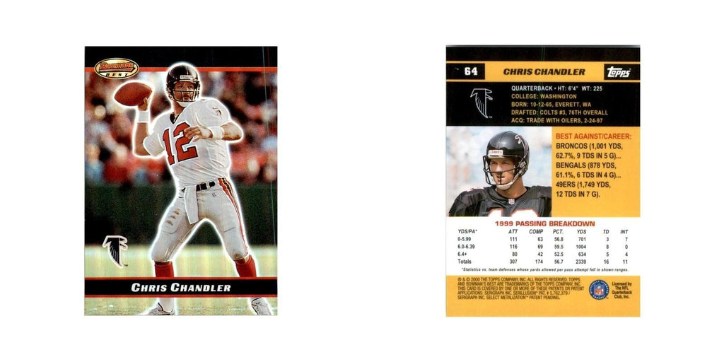 2000 Bowman's Best Chris Chandler Football Cards #64