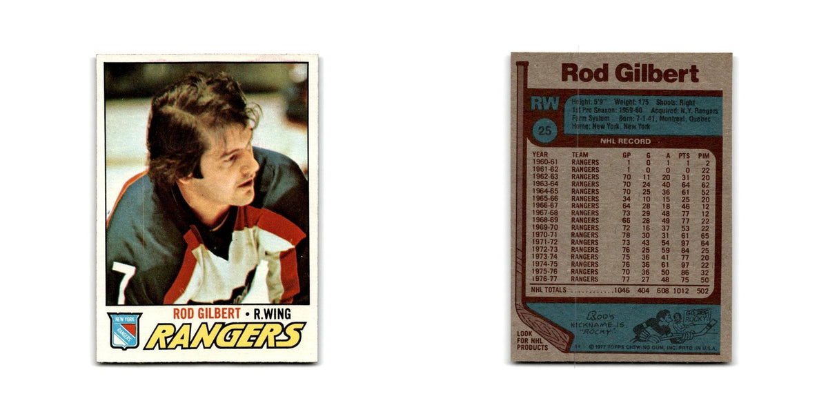1977 Topps Rod Gilbert New York Rangers #25