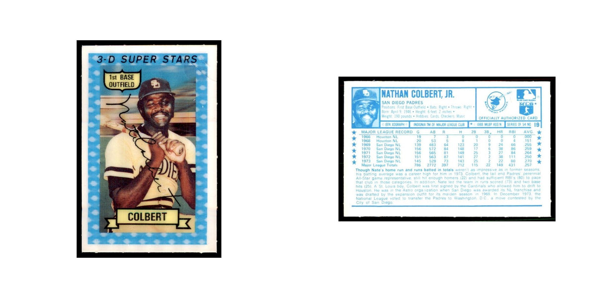 1974 3-D Super Stars Nathan Colbert Jr Baseball Cards #19