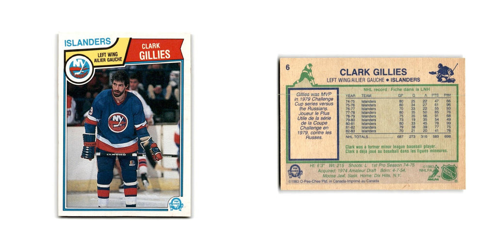 1983 O-Pee-Chee Clark Gillies New York Islanders #6
