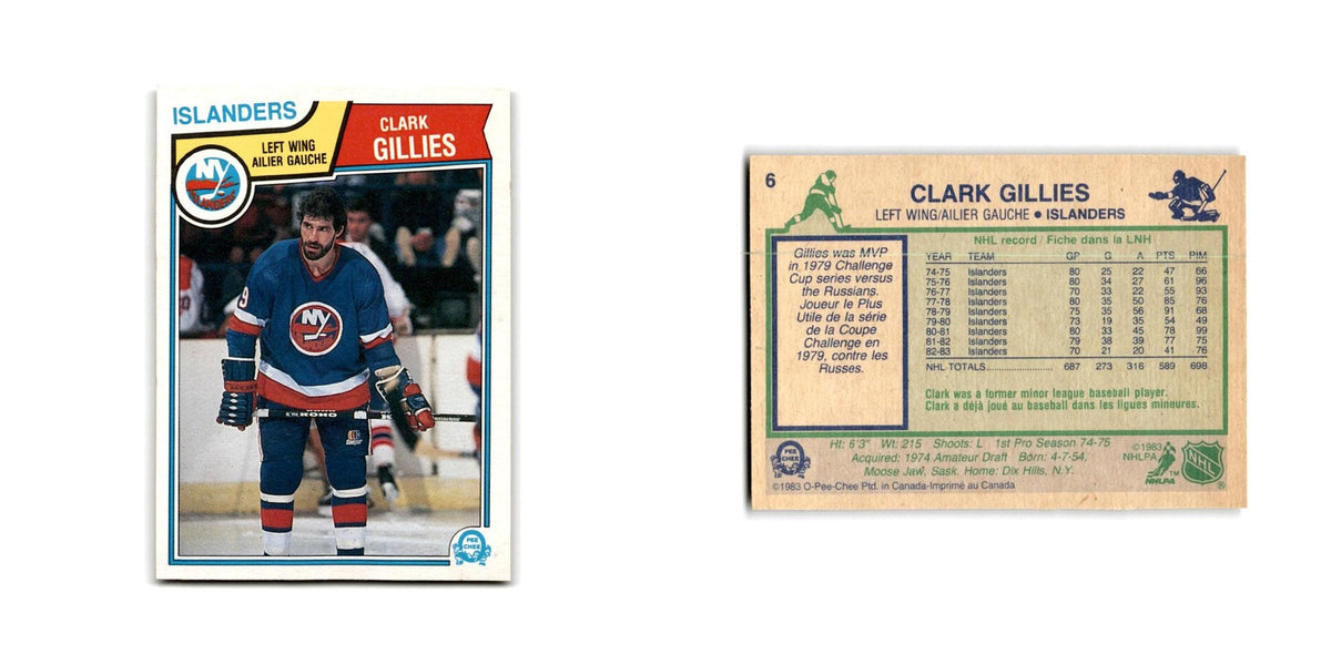 1983 O-Pee-Chee Clark Gillies New York Islanders #6