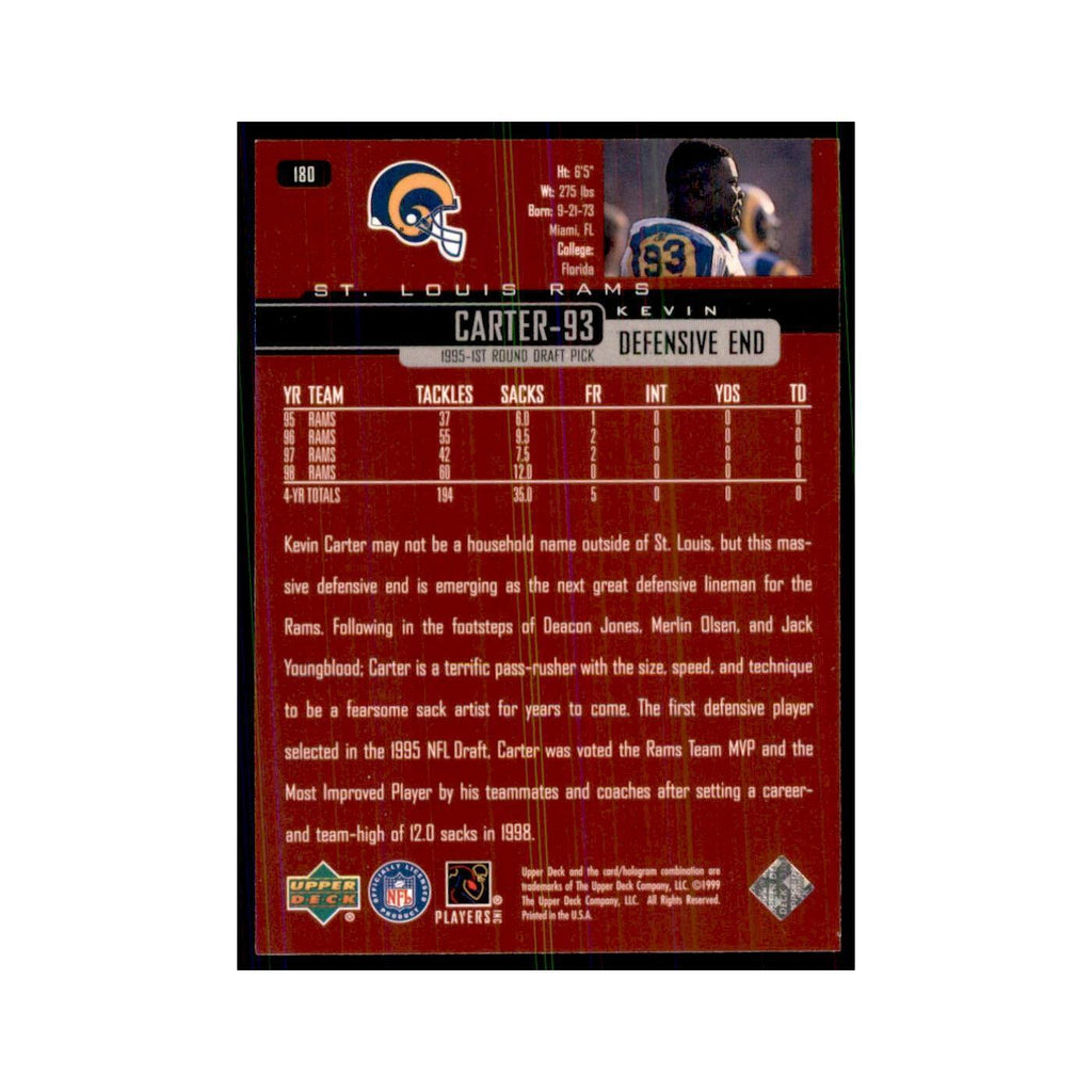 1999 Upper Deck Kevin Carter St. Louis Rams #180