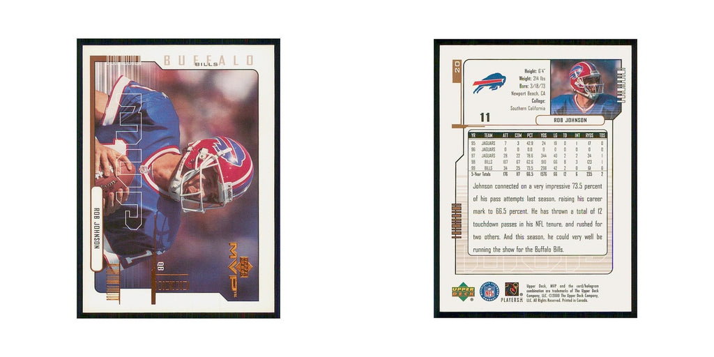 2000 Upper Deck MVP Rob Johnson Bills #20