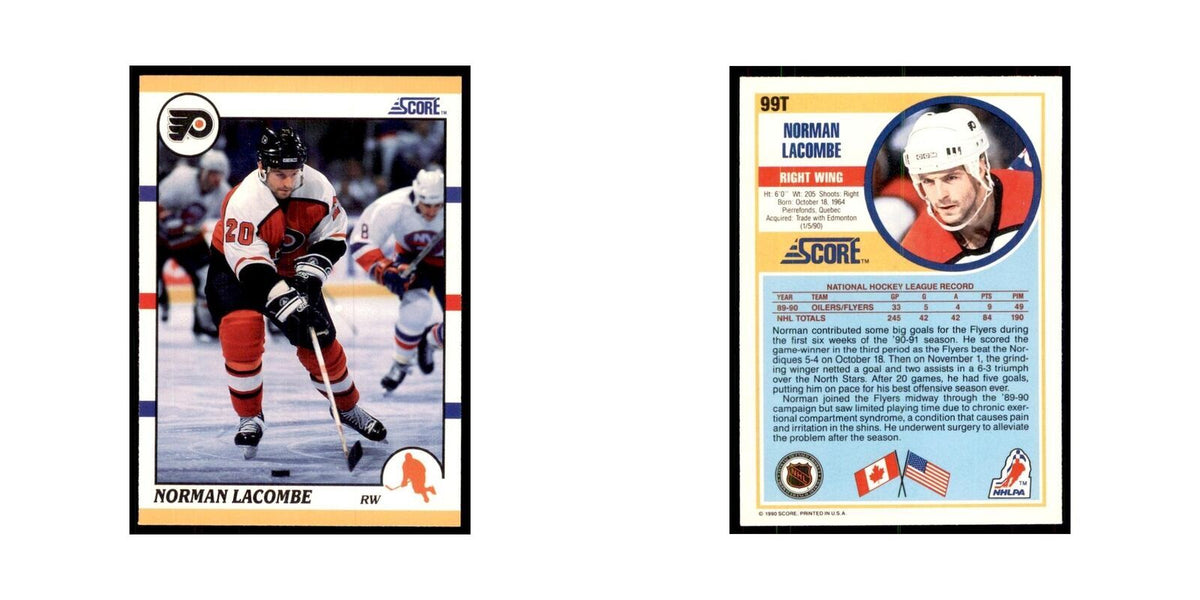 1990 Score Traded Normand Lacombe Hockey Cards #99T