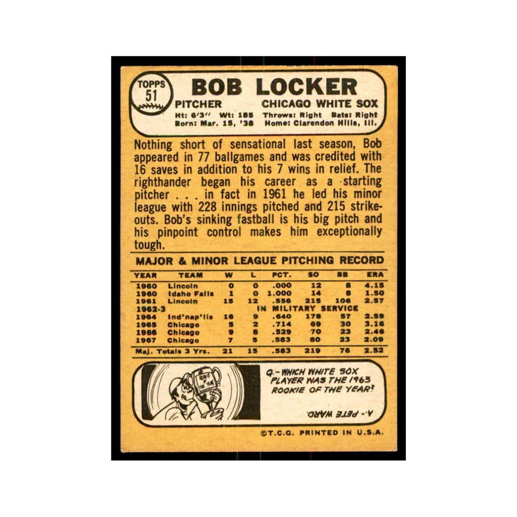 1968 Topps Bob Locker Reds #51