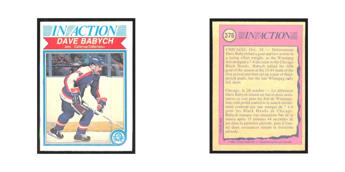 1982 O-Pee-Chee Dave Babych Winnipeg Jets #376