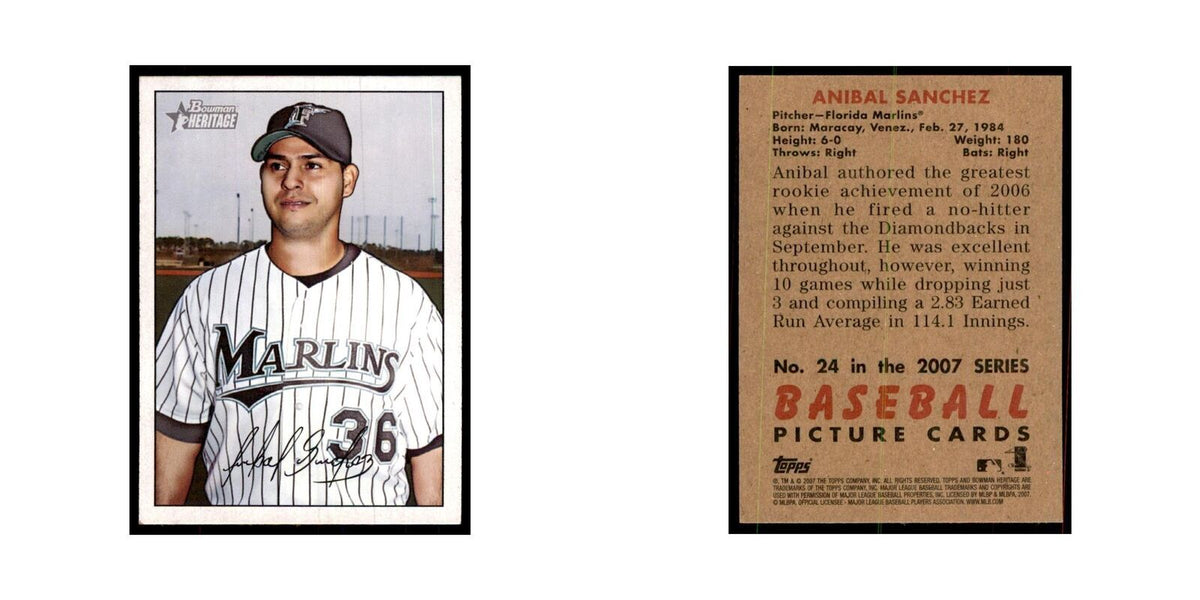2007 Bowman Heritage Anibal Sanchez Baseball Cards #24