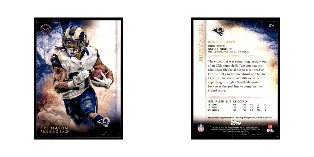 2015 Topps Valor Tre Mason Football Cards #174