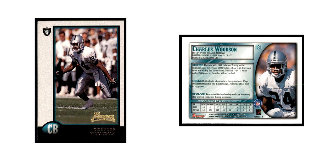1998 Bowman Charles Woodson RC Football Cards #181