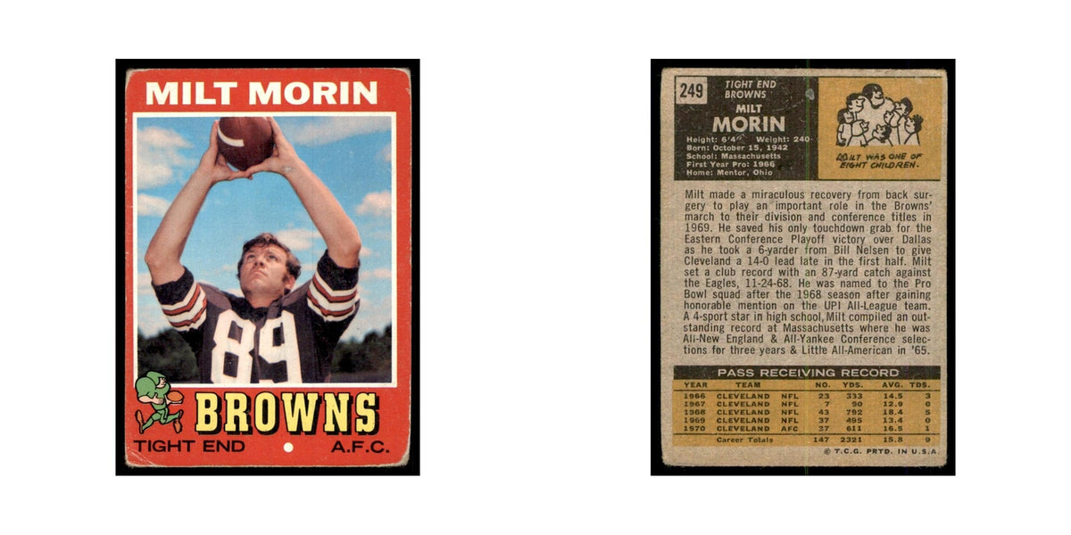 1971 Topps Milt Morin Football Cards #249