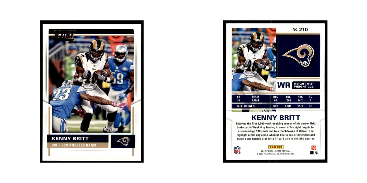 Kenny Britt 2017 Score #210 Los Angeles Rams Football Card NM