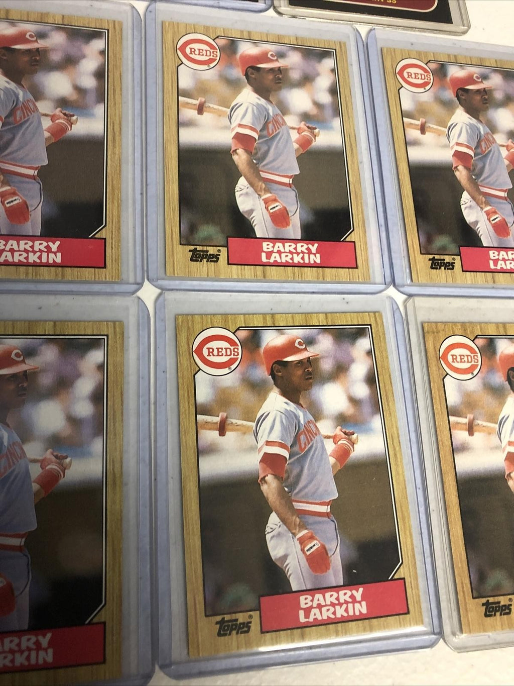 BARRY LARKIN 1987 TOPPS  RC  #648 PLUS 2-1987 DONRUSS RC  #492 Reds 6 cards