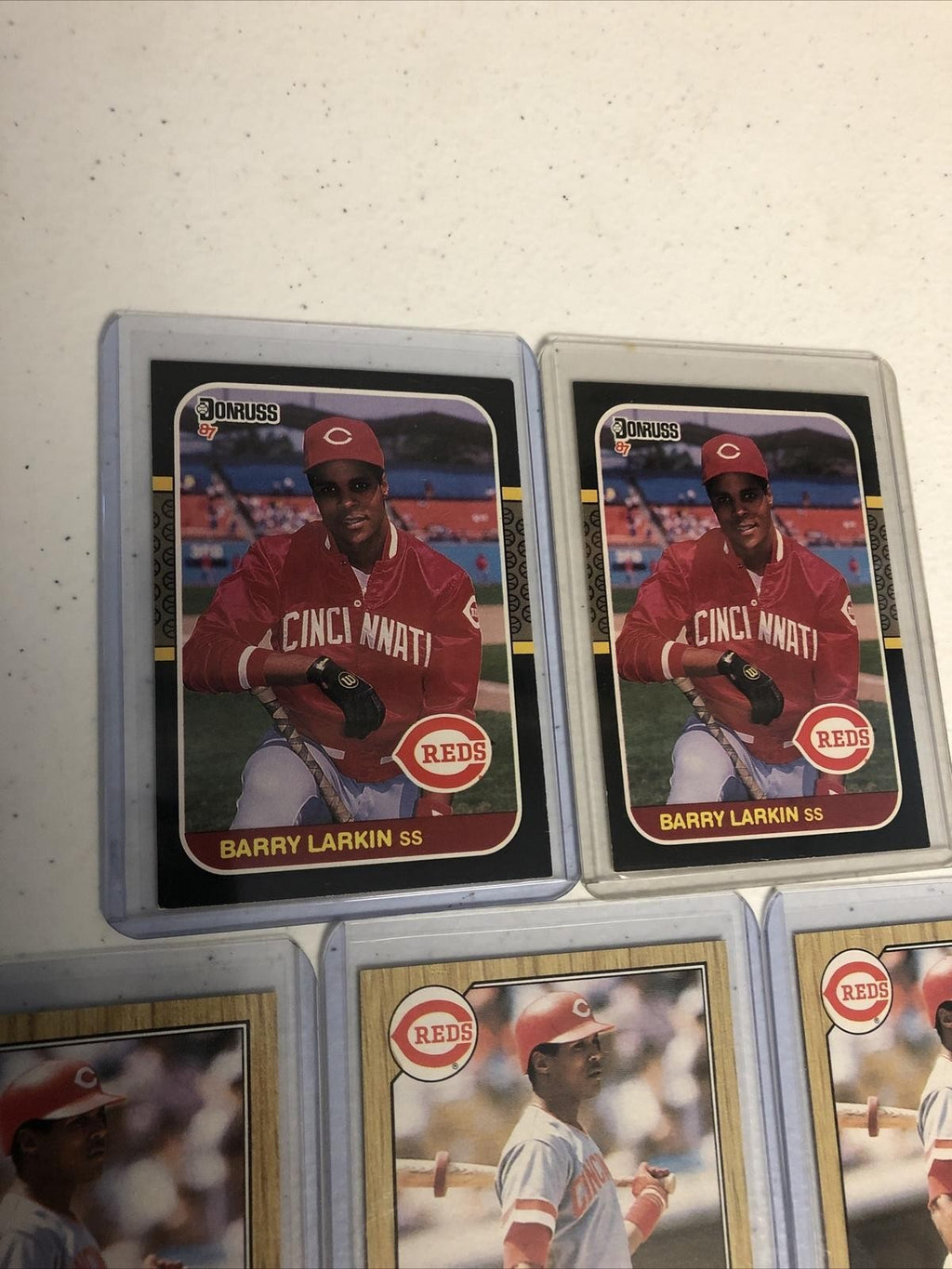 BARRY LARKIN 1987 TOPPS  RC  #648 PLUS 2-1987 DONRUSS RC  #492 Reds 6 cards