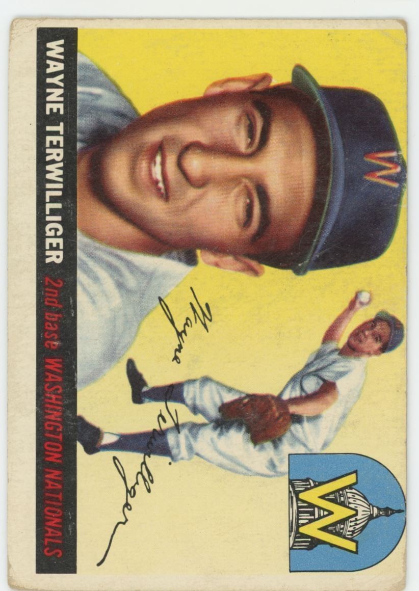 1955 Topps Baseball Card Wayne Terwilliger Washington Senators #34
