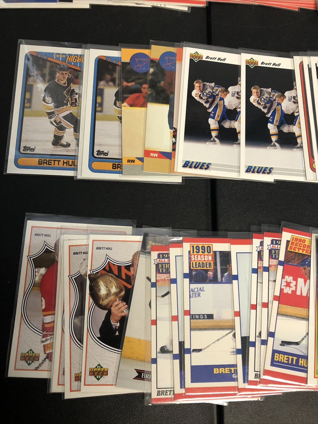 Brett Hull Hockey card lot 100+ st Louis Blues Detroit Red Wings