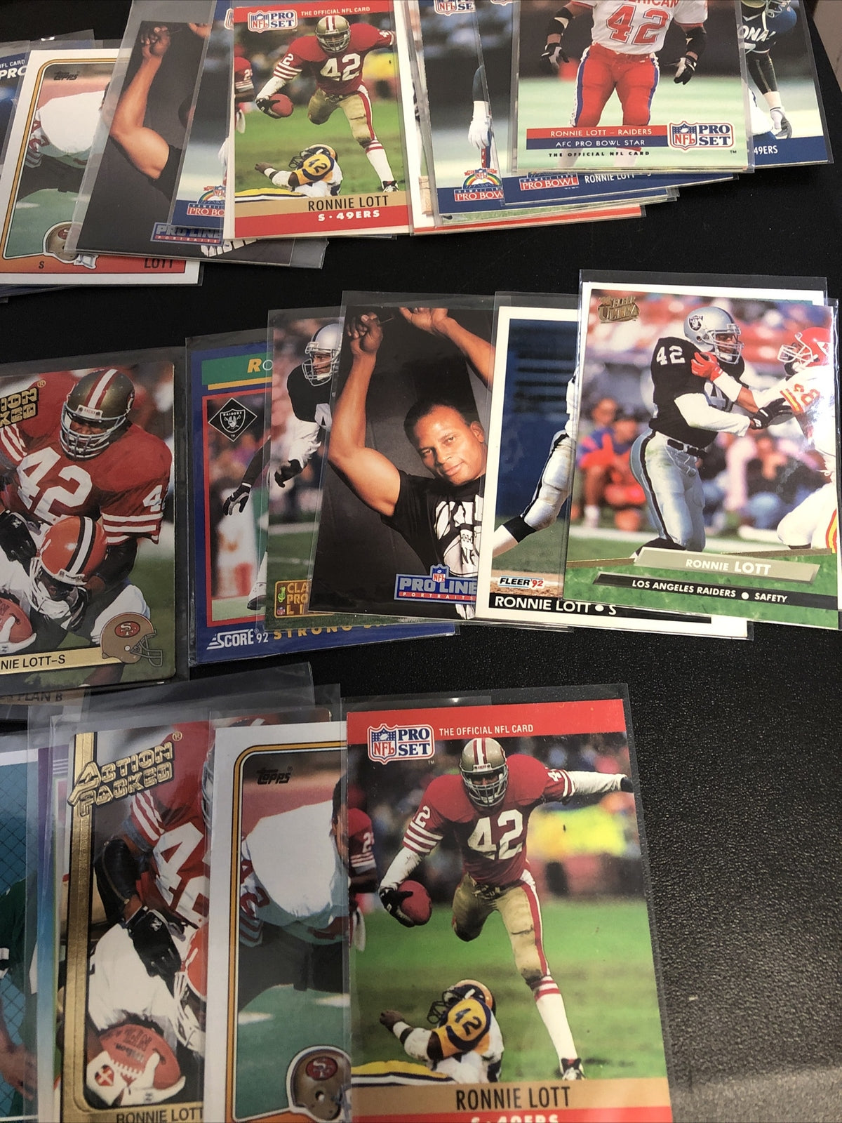 HUGE 196 CARD RONNIE LOTT  LOT. GREAT INSERTS/MIXED BRANDS/YRS/DUPS/EXC COND!