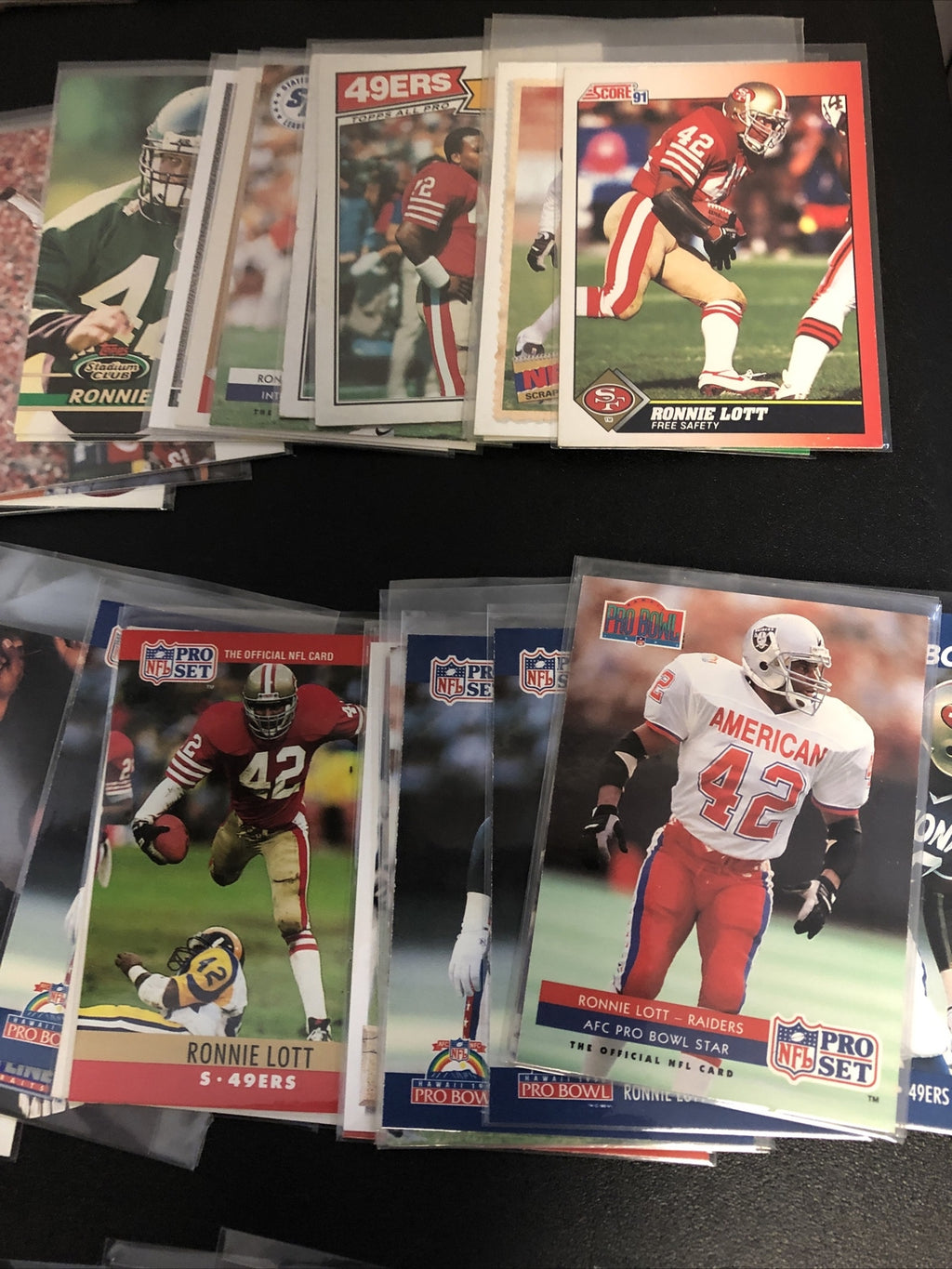 HUGE 196 CARD RONNIE LOTT  LOT. GREAT INSERTS/MIXED BRANDS/YRS/DUPS/EXC COND!