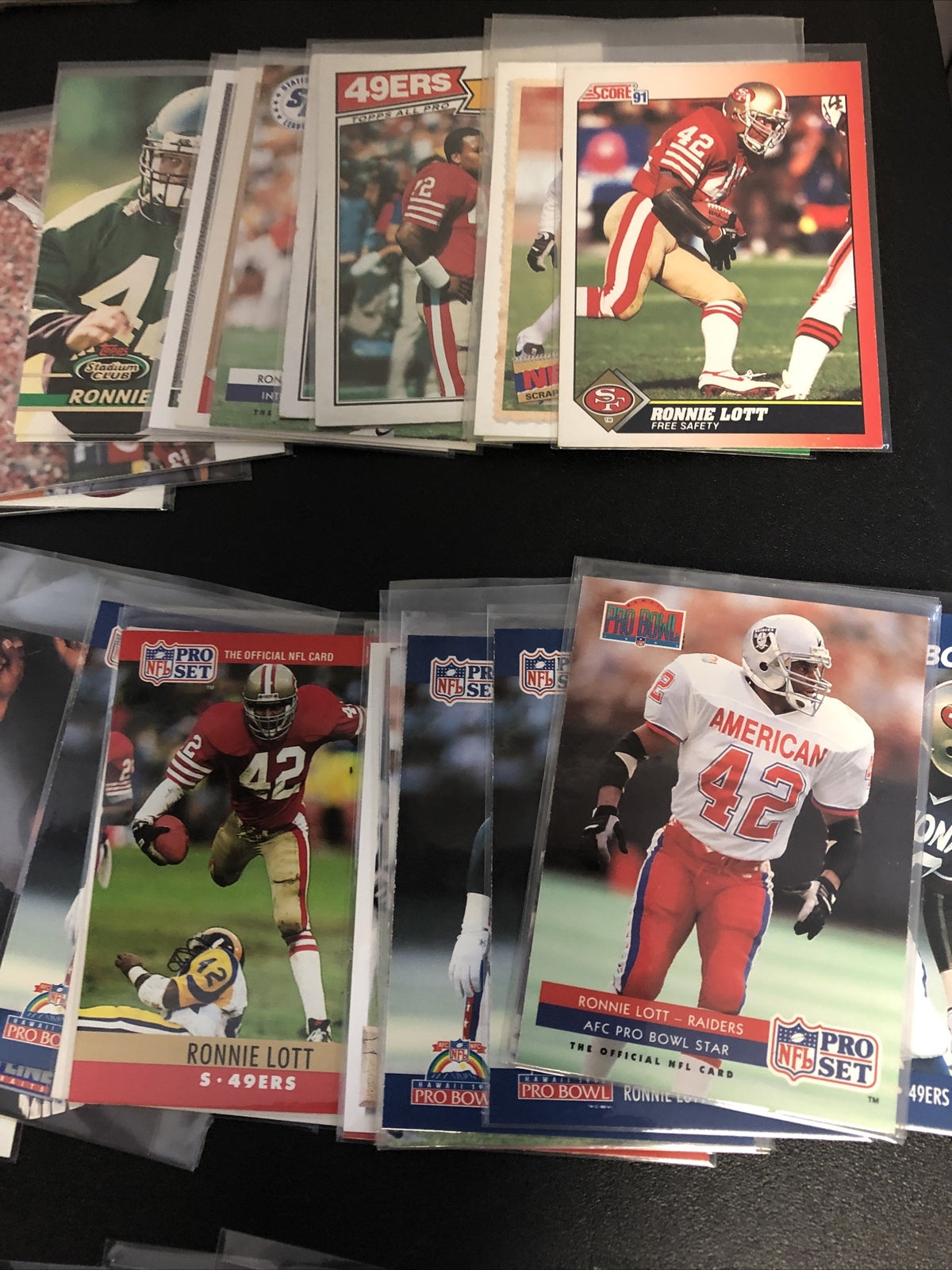 HUGE 196 CARD RONNIE LOTT  LOT. GREAT INSERTS/MIXED BRANDS/YRS/DUPS/EXC COND!