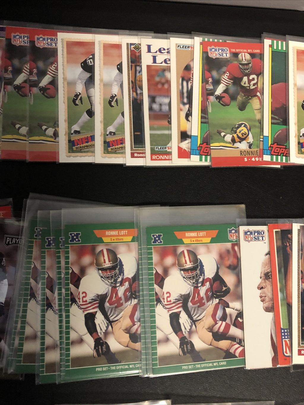 HUGE 196 CARD RONNIE LOTT  LOT. GREAT INSERTS/MIXED BRANDS/YRS/DUPS/EXC COND!