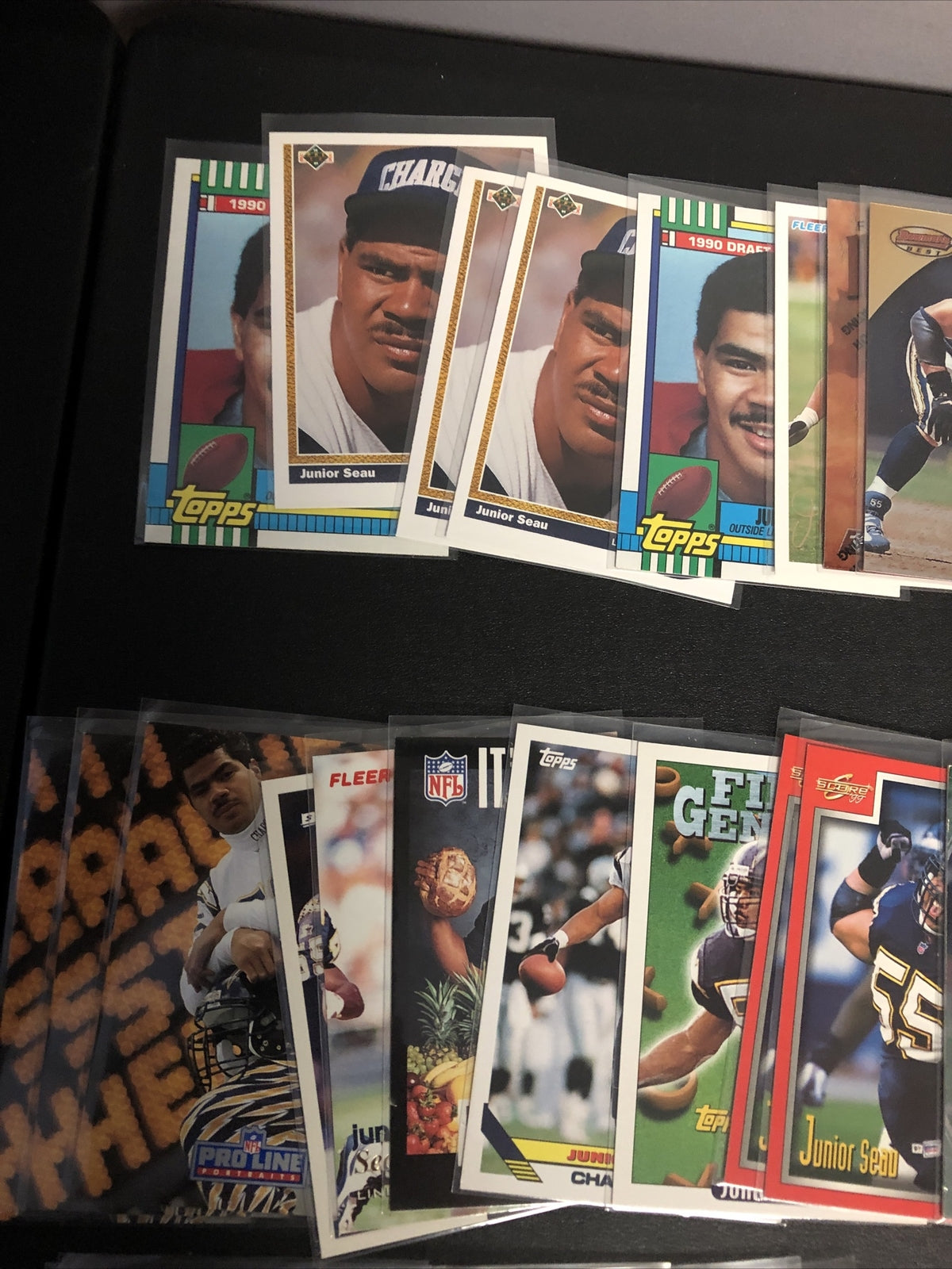 Junior Seau football card lot 30+ cards Chargers