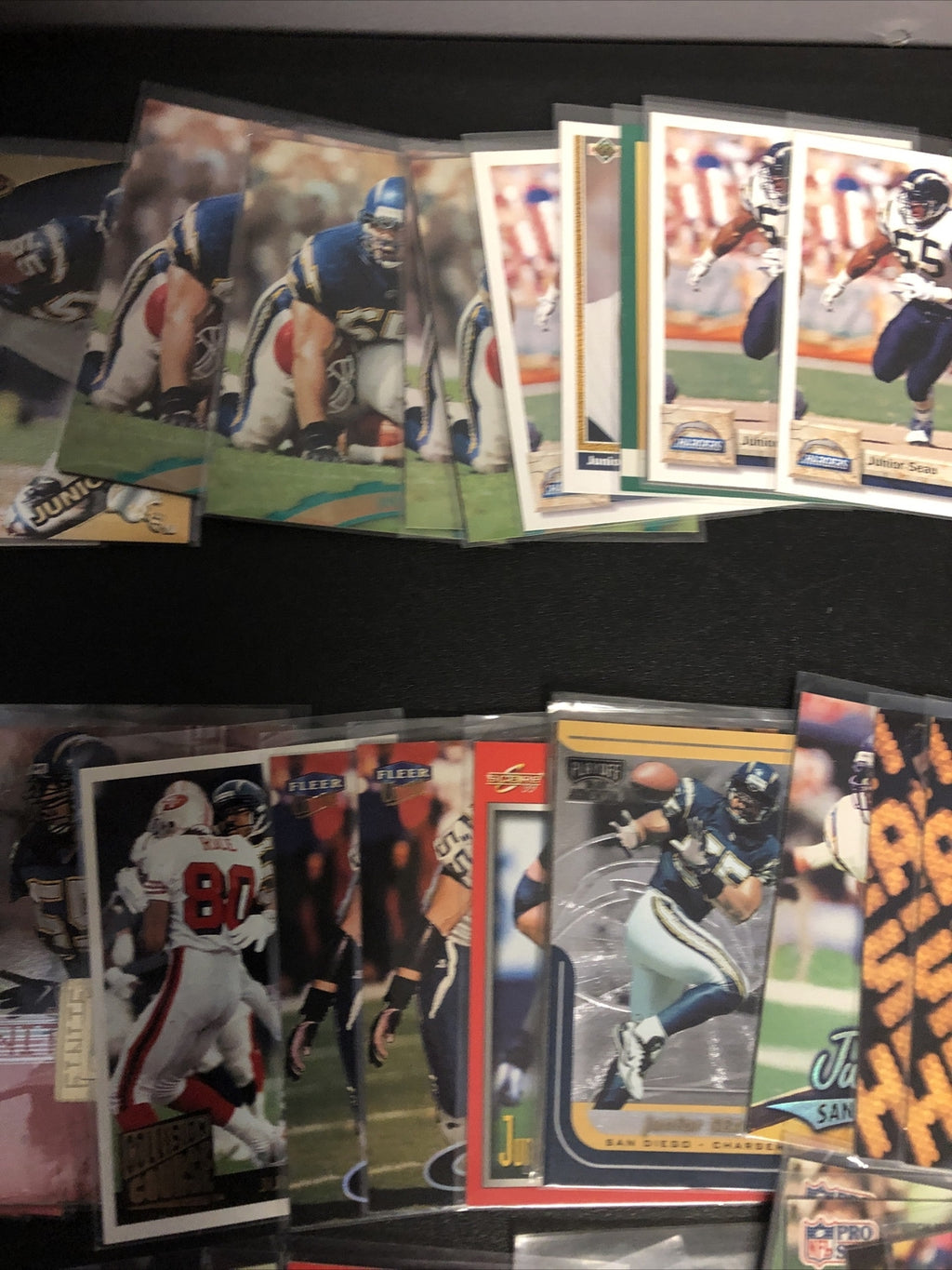 Junior Seau football card lot 30+ cards Chargers