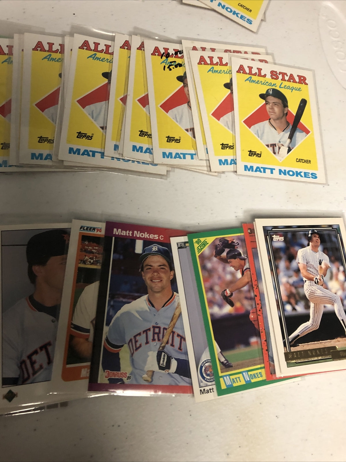 Matt Nokes lot Detroit Tigers 180 cards