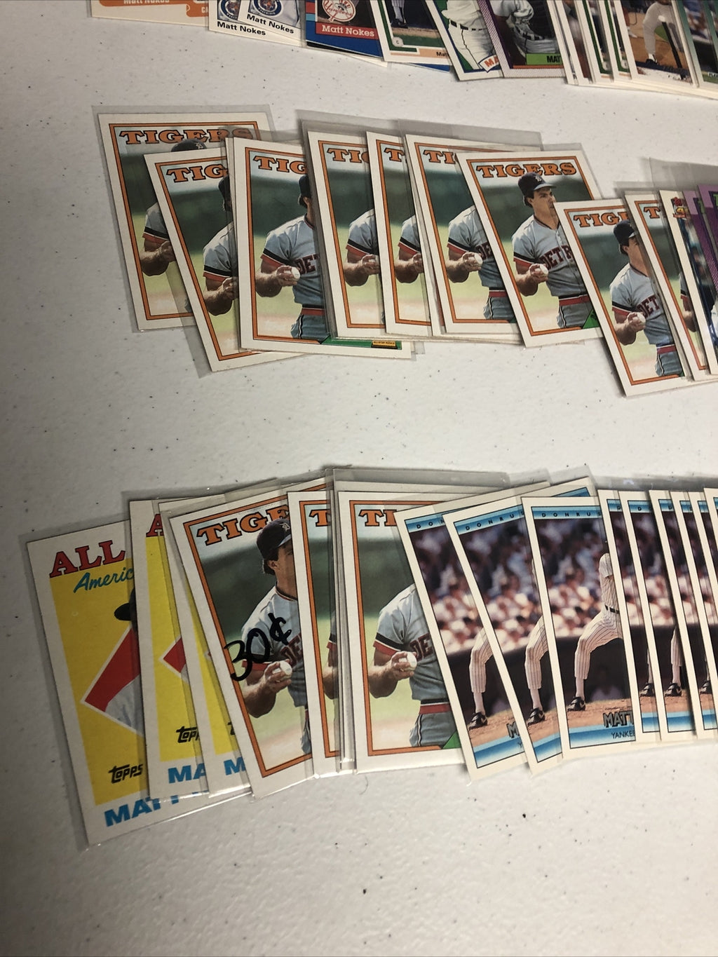 Matt Nokes lot Detroit Tigers 180 cards
