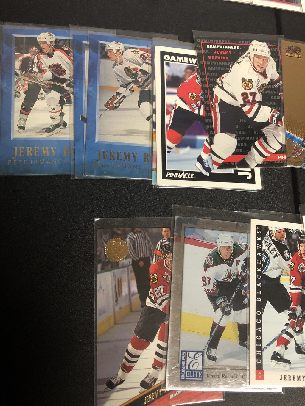 HUGE 27 CARD JEREMY ROENICK LOT. GREAT INSERTS/MIXED BRANDS/YRS/DUPS/EXC COND!