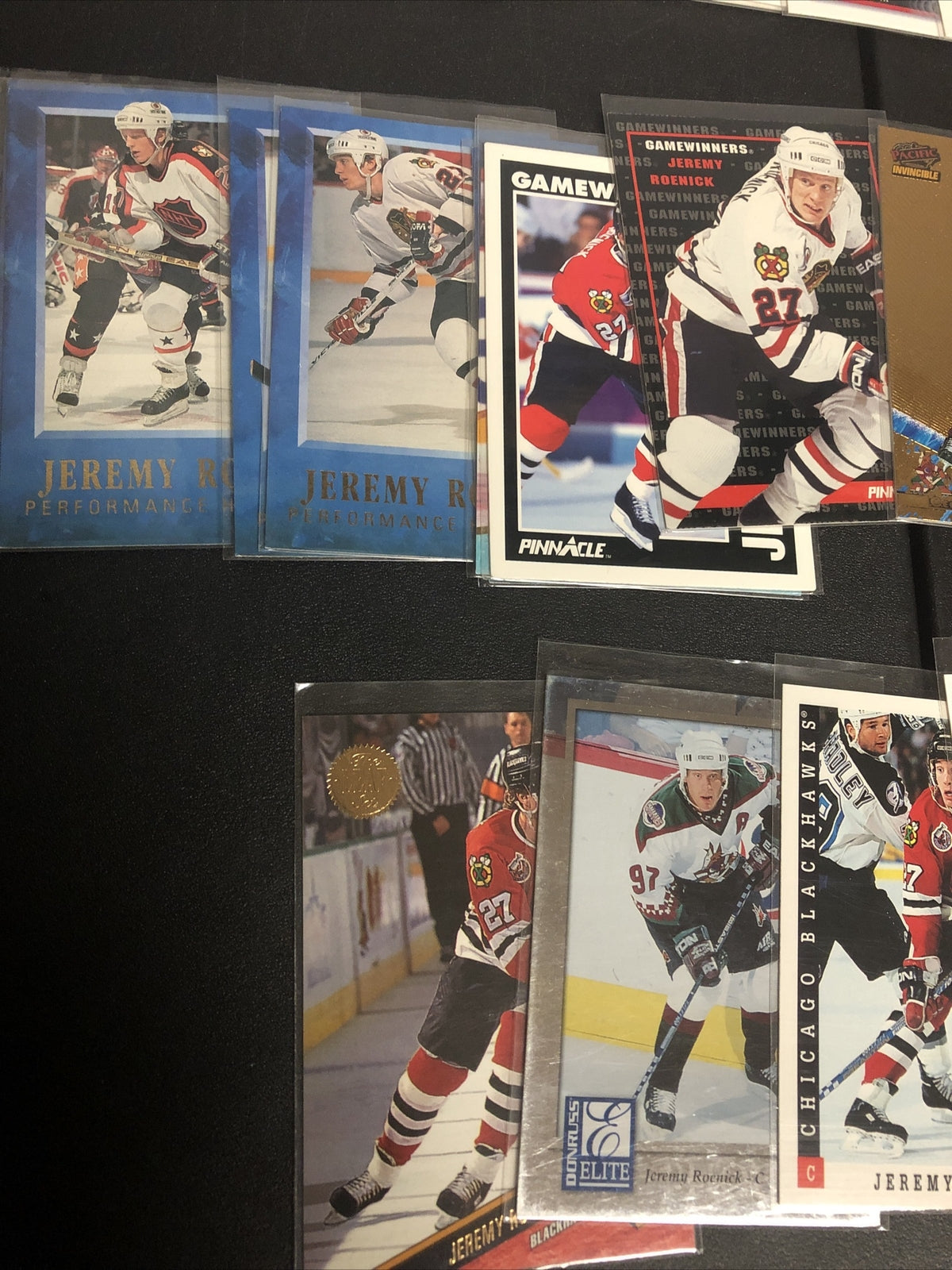 HUGE 27 CARD JEREMY ROENICK LOT. GREAT INSERTS/MIXED BRANDS/YRS/DUPS/EXC COND!