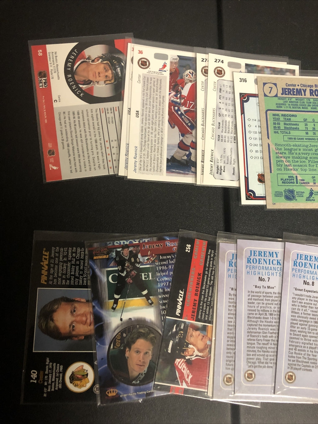 HUGE 27 CARD JEREMY ROENICK LOT. GREAT INSERTS/MIXED BRANDS/YRS/DUPS/EXC COND!