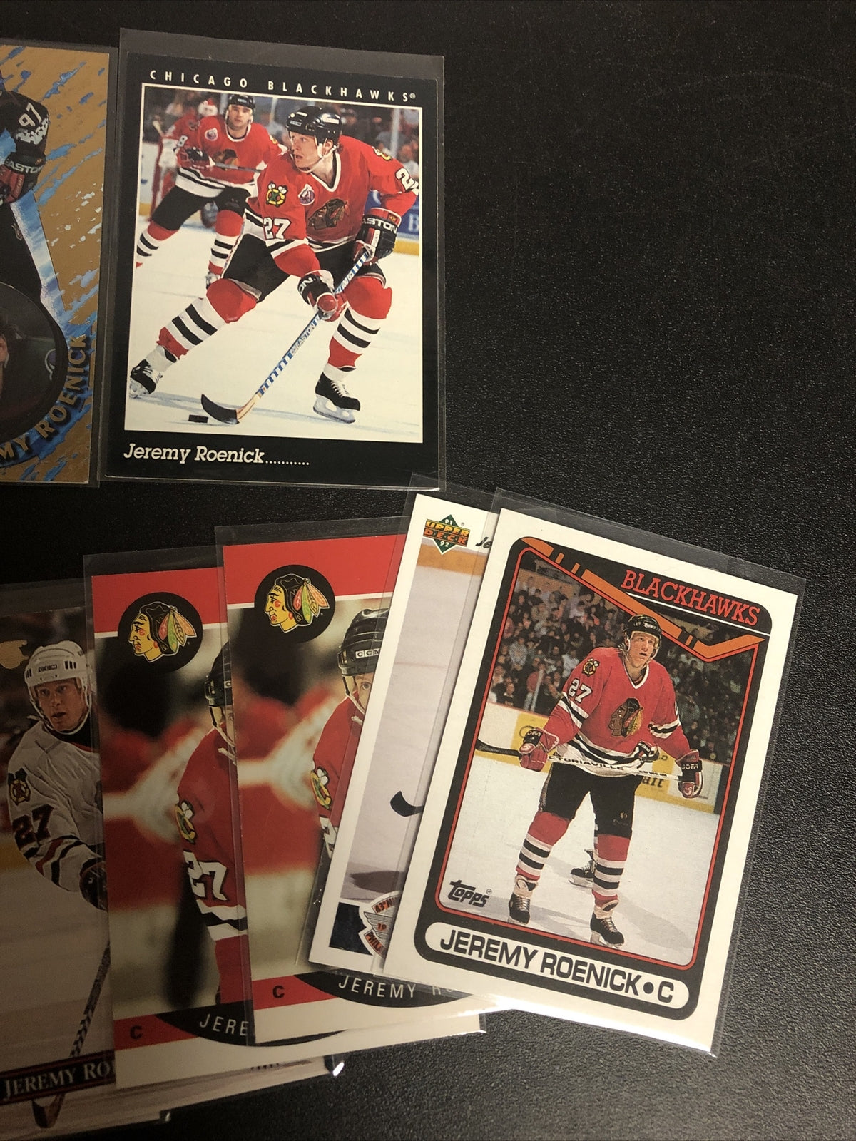 HUGE 27 CARD JEREMY ROENICK LOT. GREAT INSERTS/MIXED BRANDS/YRS/DUPS/EXC COND!