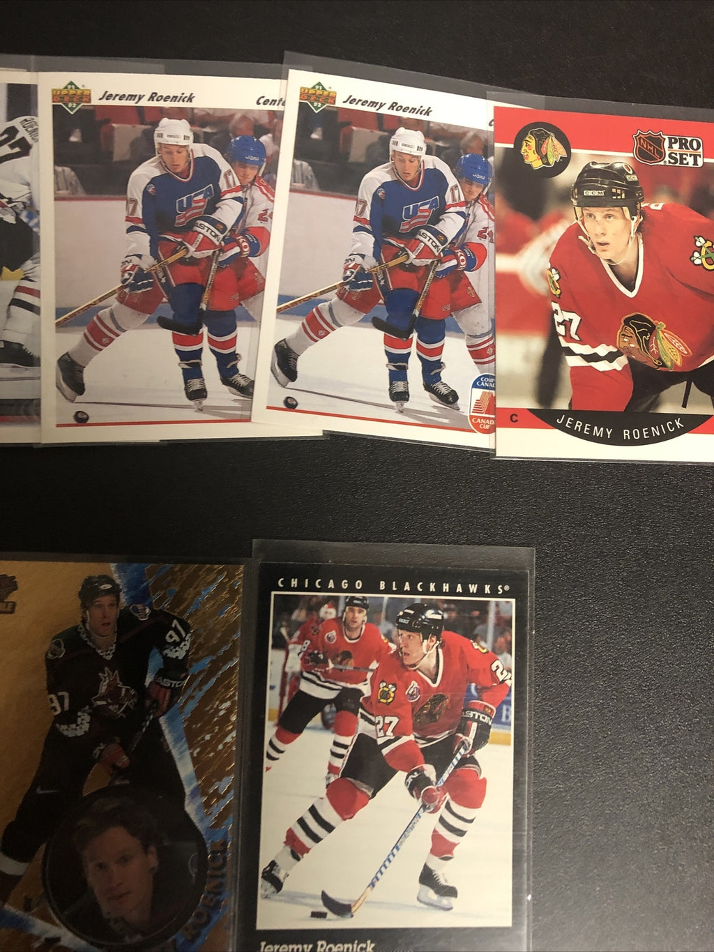 HUGE 27 CARD JEREMY ROENICK LOT. GREAT INSERTS/MIXED BRANDS/YRS/DUPS/EXC COND!