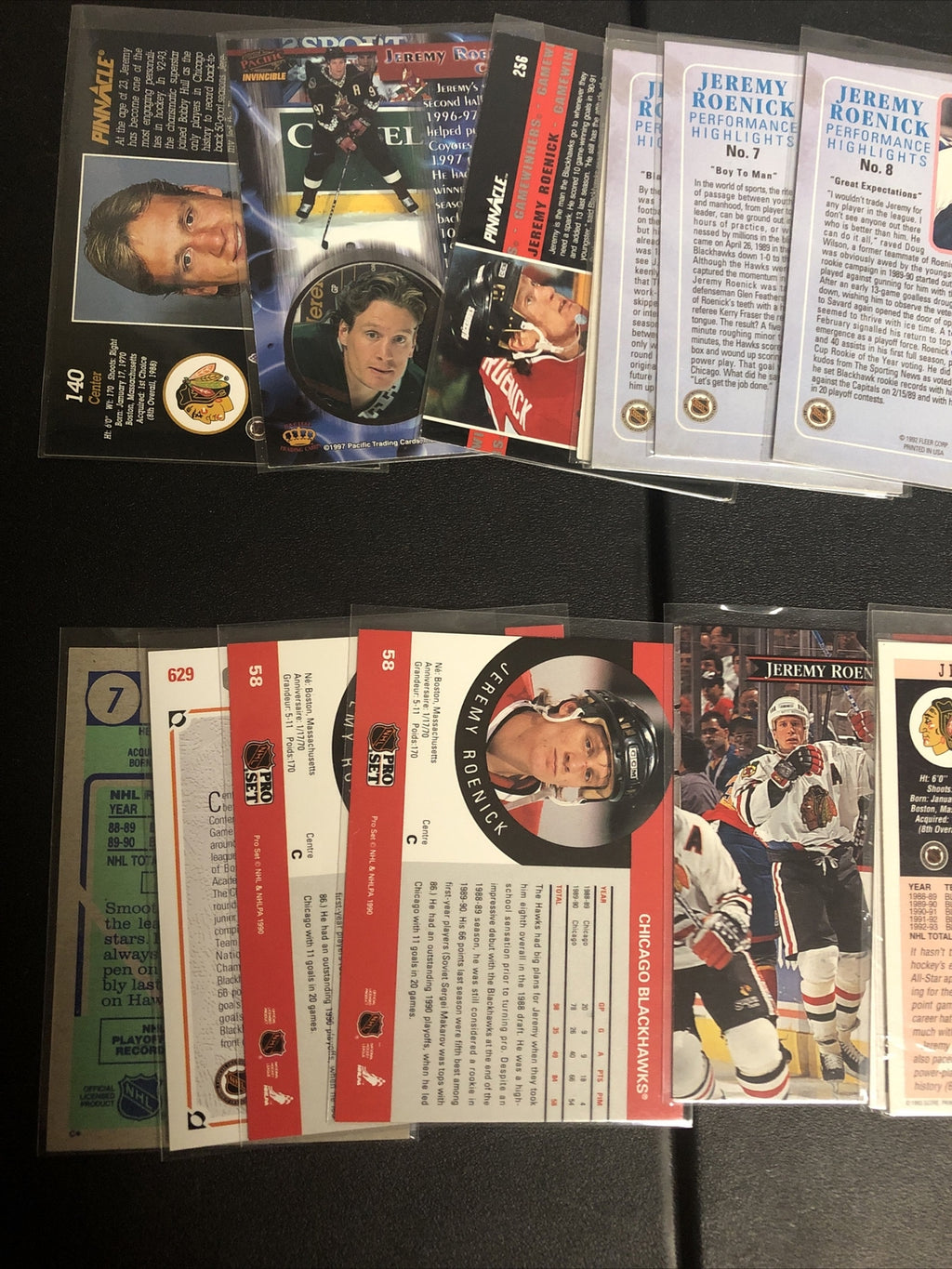 HUGE 27 CARD JEREMY ROENICK LOT. GREAT INSERTS/MIXED BRANDS/YRS/DUPS/EXC COND!