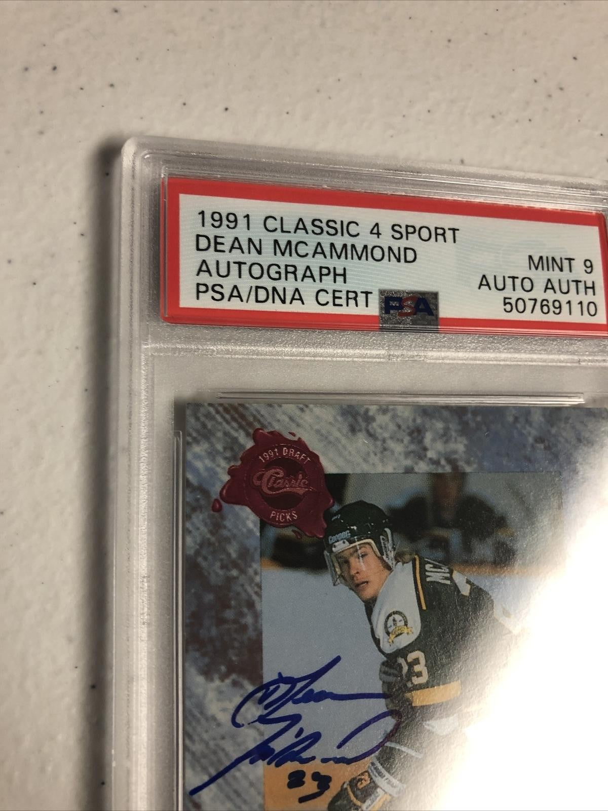 1991 CLASSIC 4 SPORT DEAN MCAMMOND PSA GRADED MINT 9 PSADNA CERTIFIED 866/1100