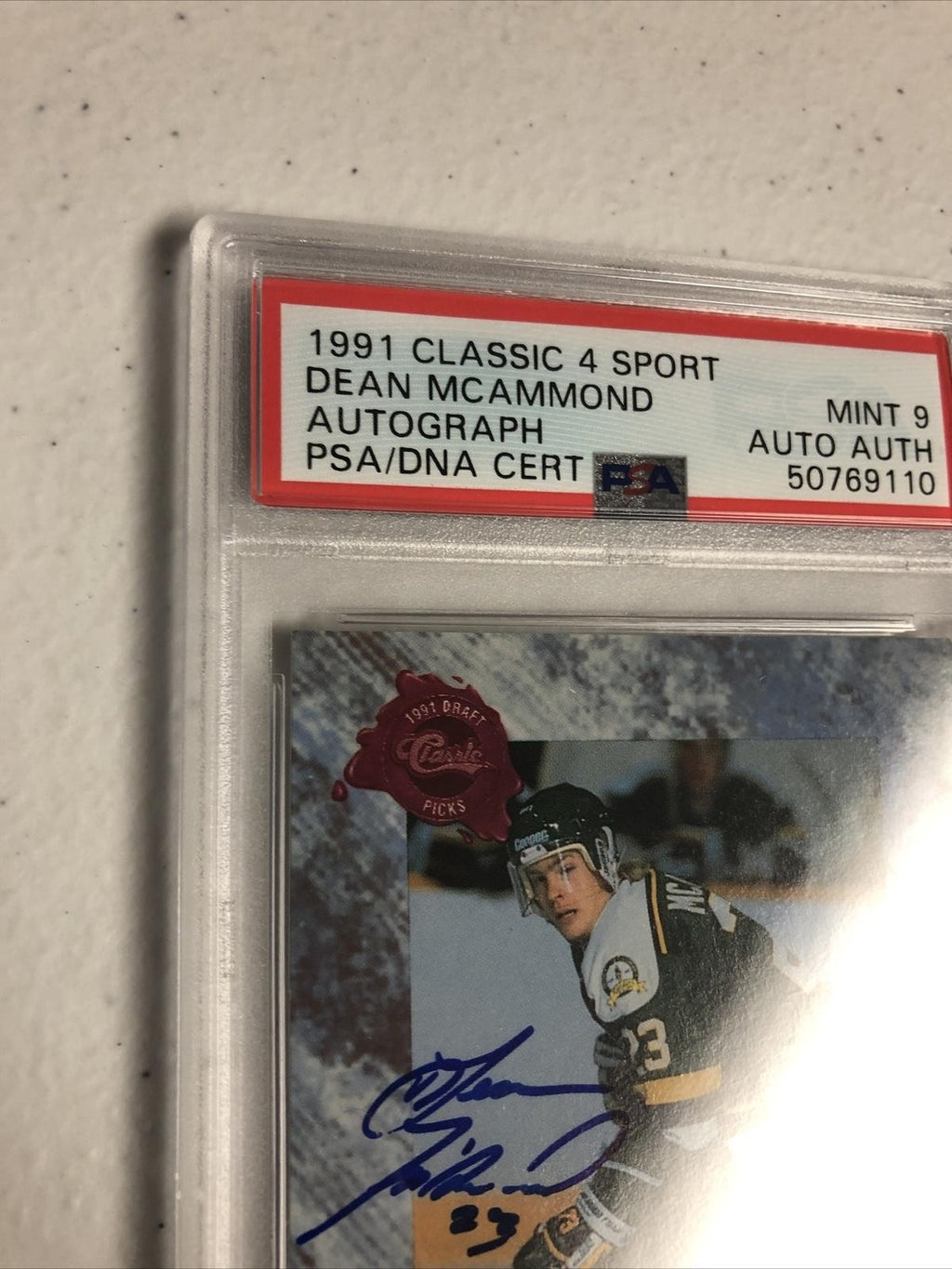1991 CLASSIC 4 SPORT DEAN MCAMMOND PSA GRADED MINT 9 PSADNA CERTIFIED 866/1100