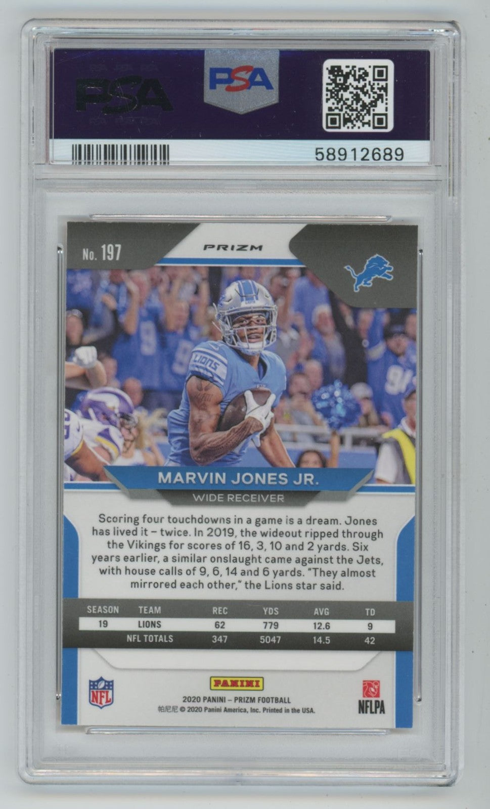 2020 Panini Prizm Disco Marvin Jones Jr. PSA 10 Football Card #197