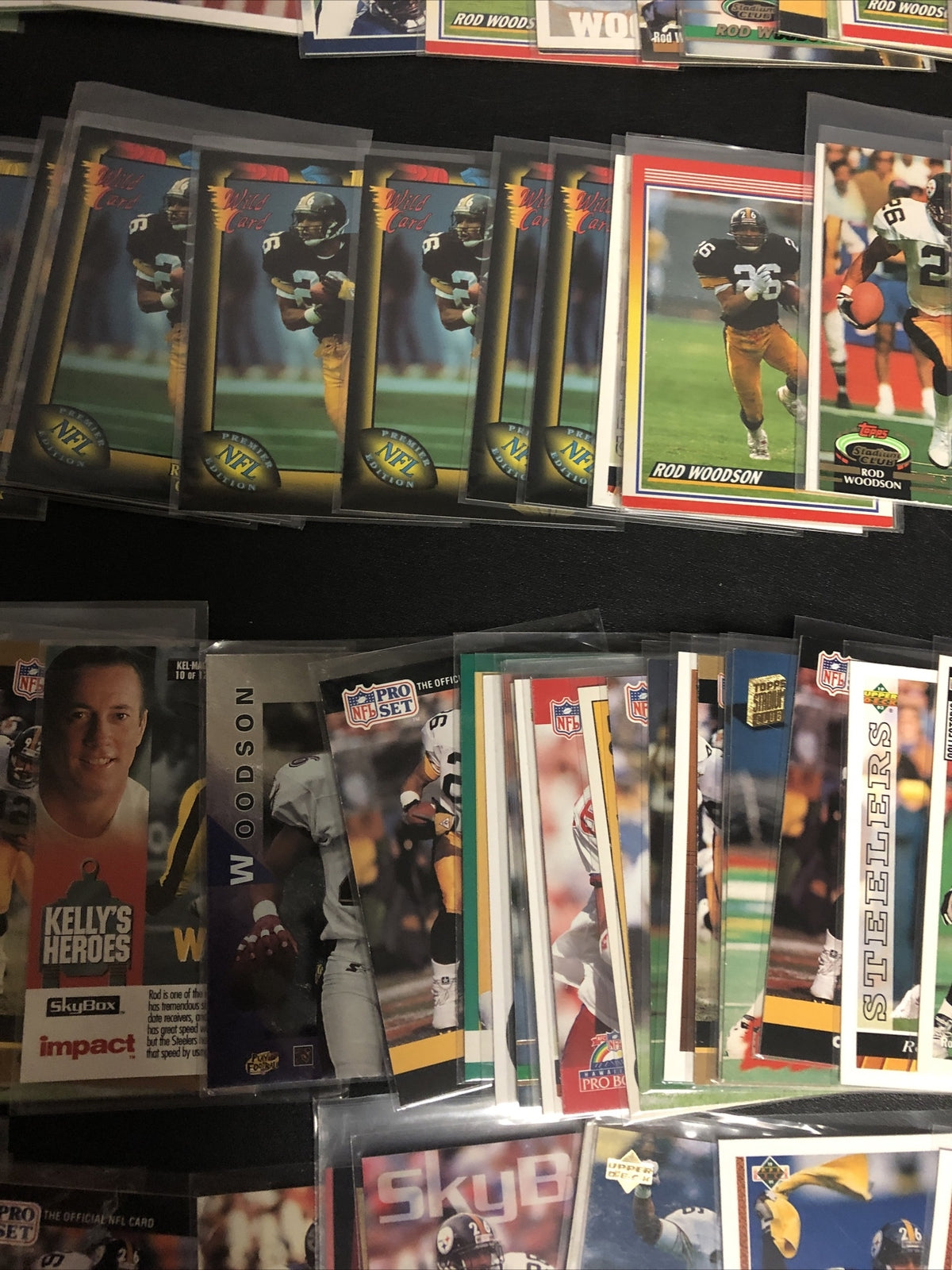 Rod Woodson football card lot 170+ cards