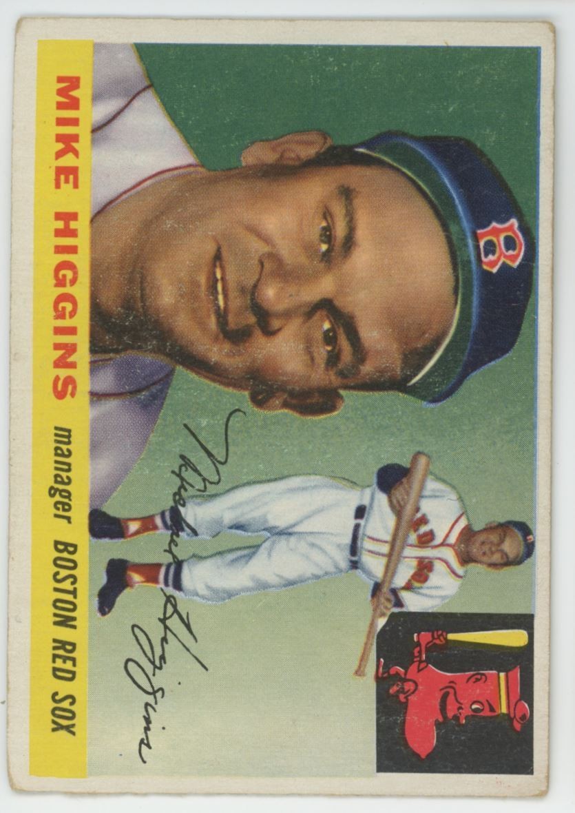 1955 Topps Baseball Card Mike Higgins Boston Red Sox #150