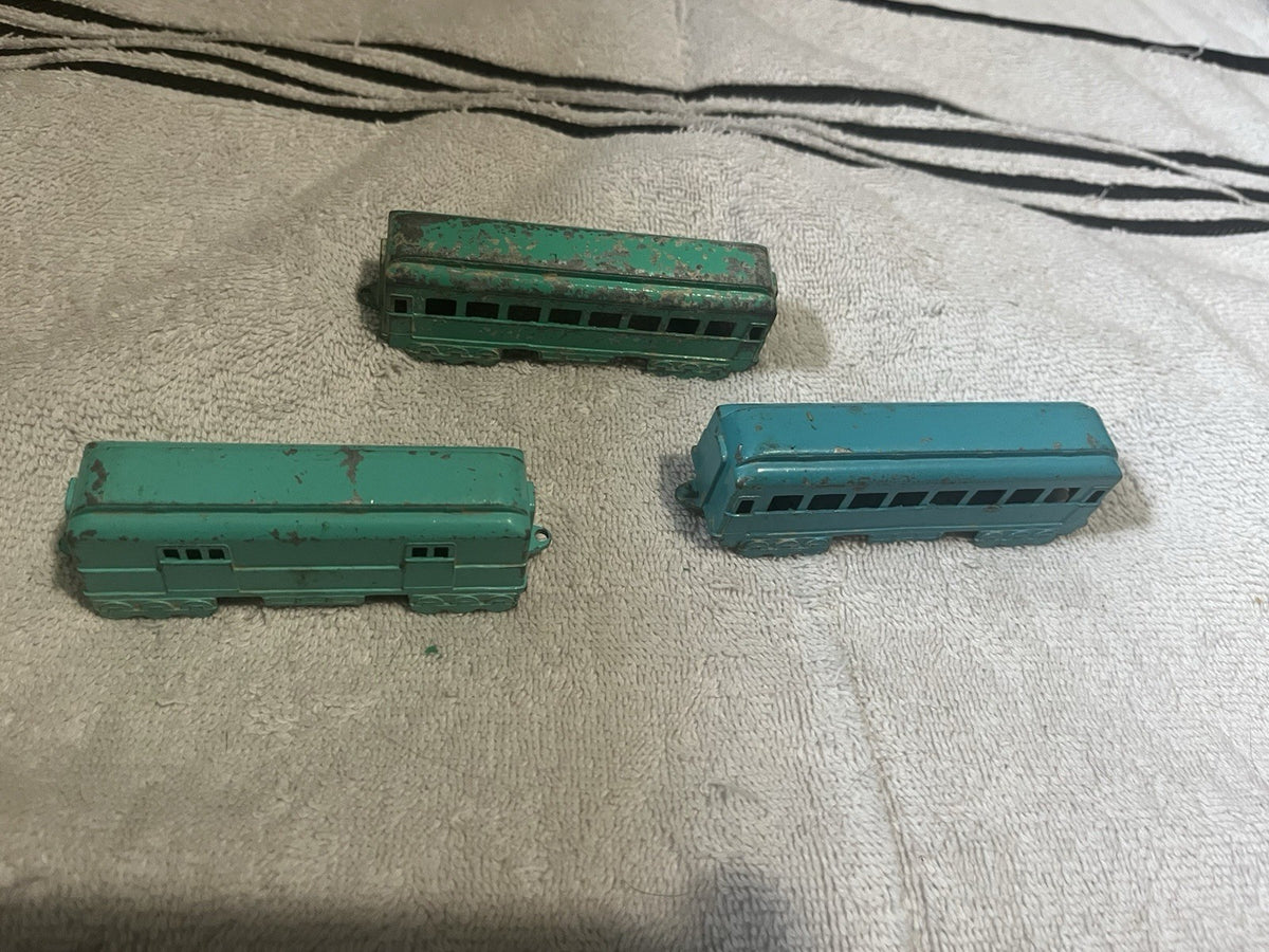 Vintage Original Midge Toy 3 Piece Diecast Metal Train Set  ROCKFORD ILL. U.S.A.