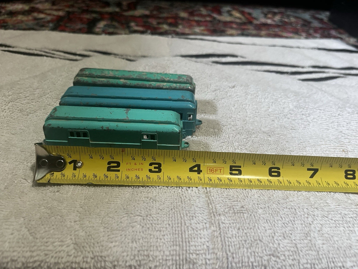 Vintage Original Midge Toy 3 Piece Diecast Metal Train Set  ROCKFORD ILL. U.S.A.