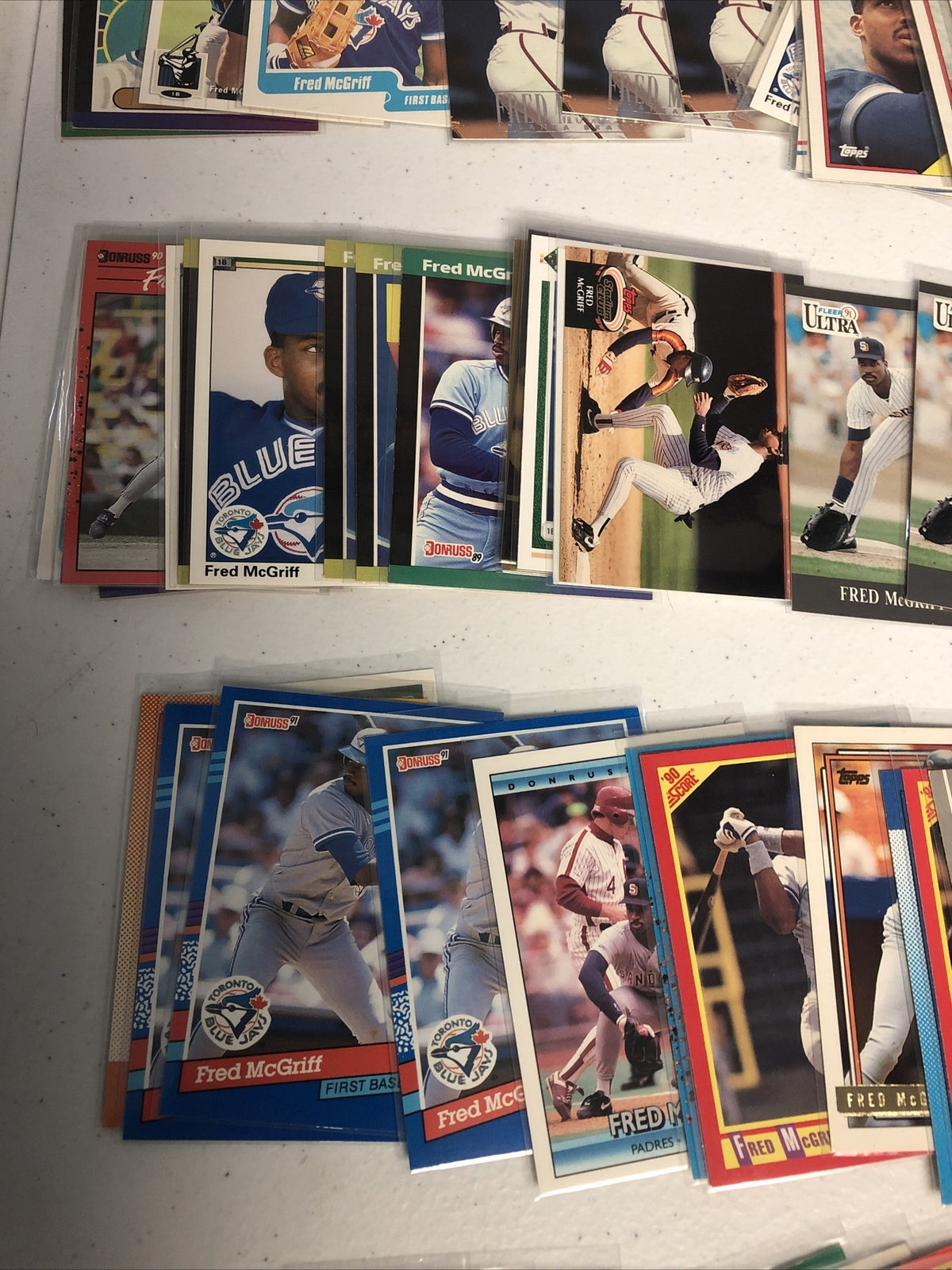Fred McGriff baseball card lot 300+ baseball cards Toronto Blue Jays