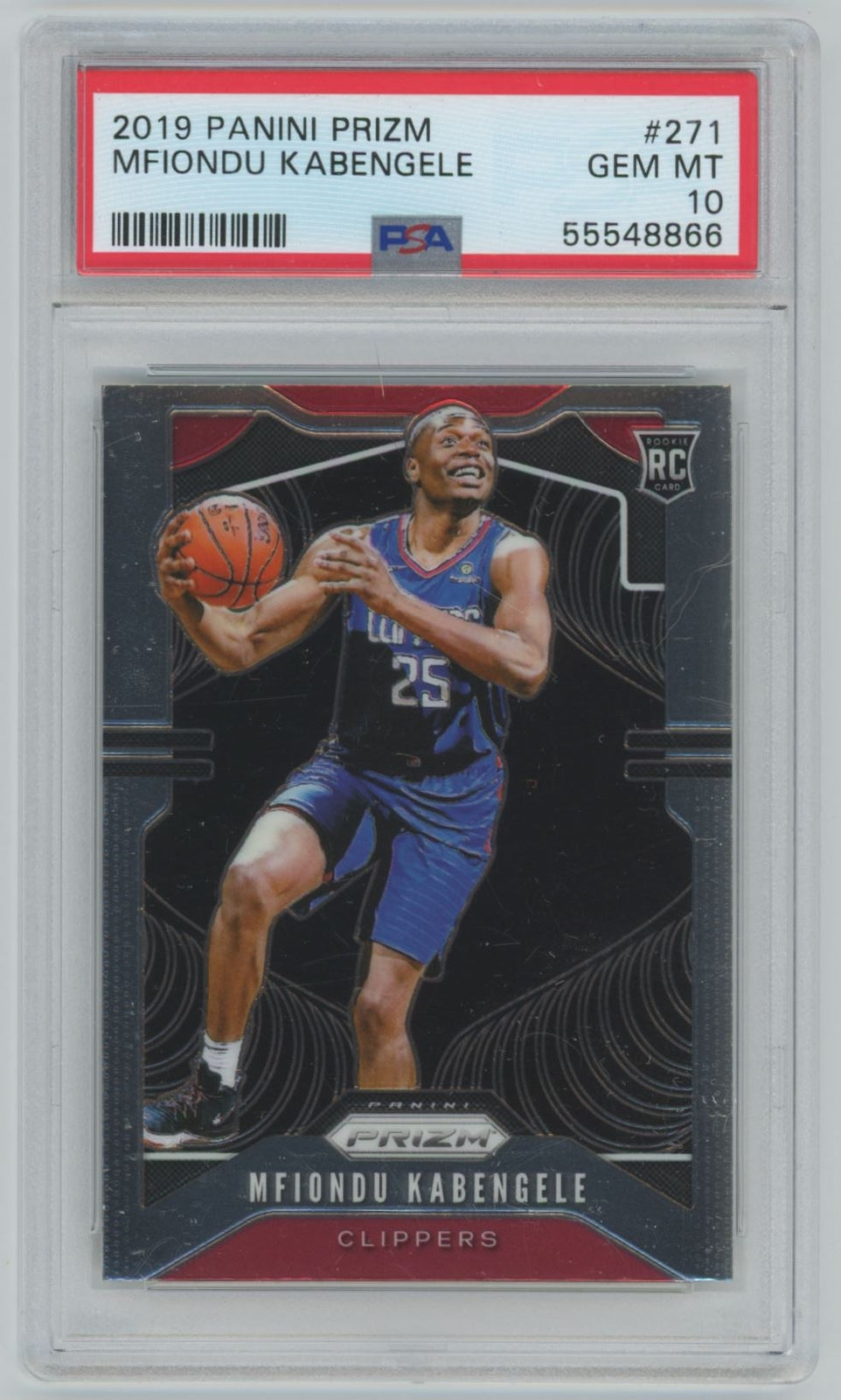 2019-20 Panini Prizm Mfiondu Kabengele Rookie PSA 10 Los Angeles Clippers #271