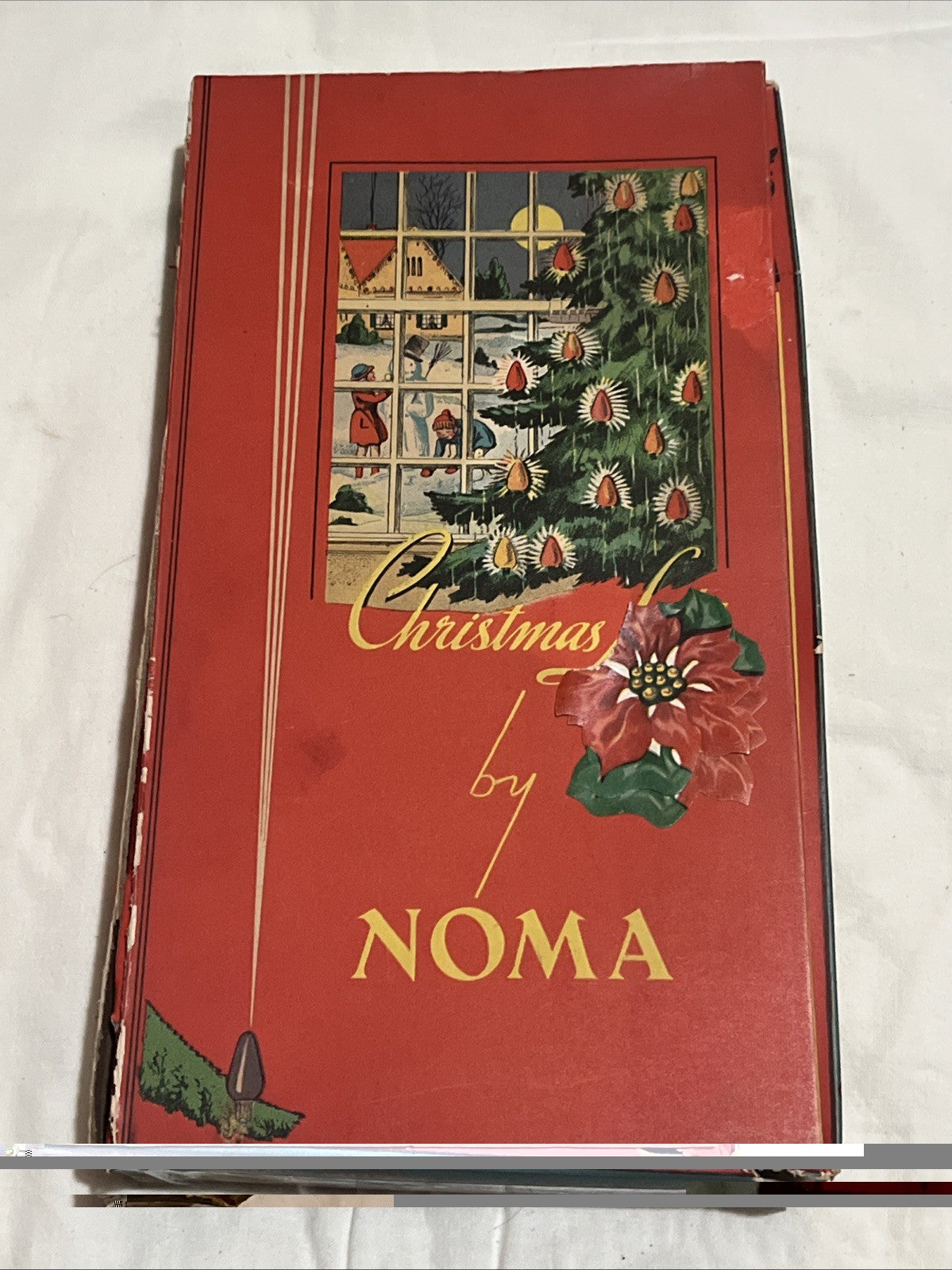 1940s 1950s Noma Christmas Lights String of 7 With Box!! Work Perfect!