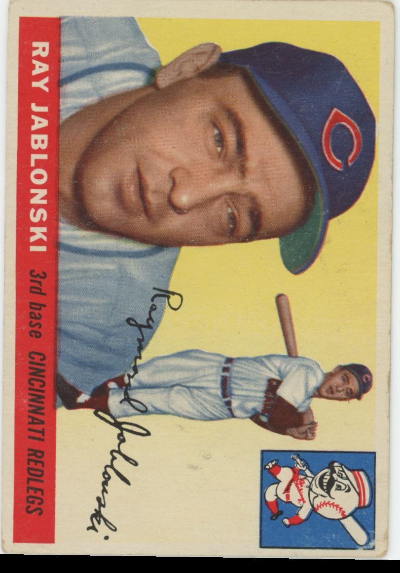 1955 Topps Baseball Card Ray Jablonski Cincinnati Redlegs #56