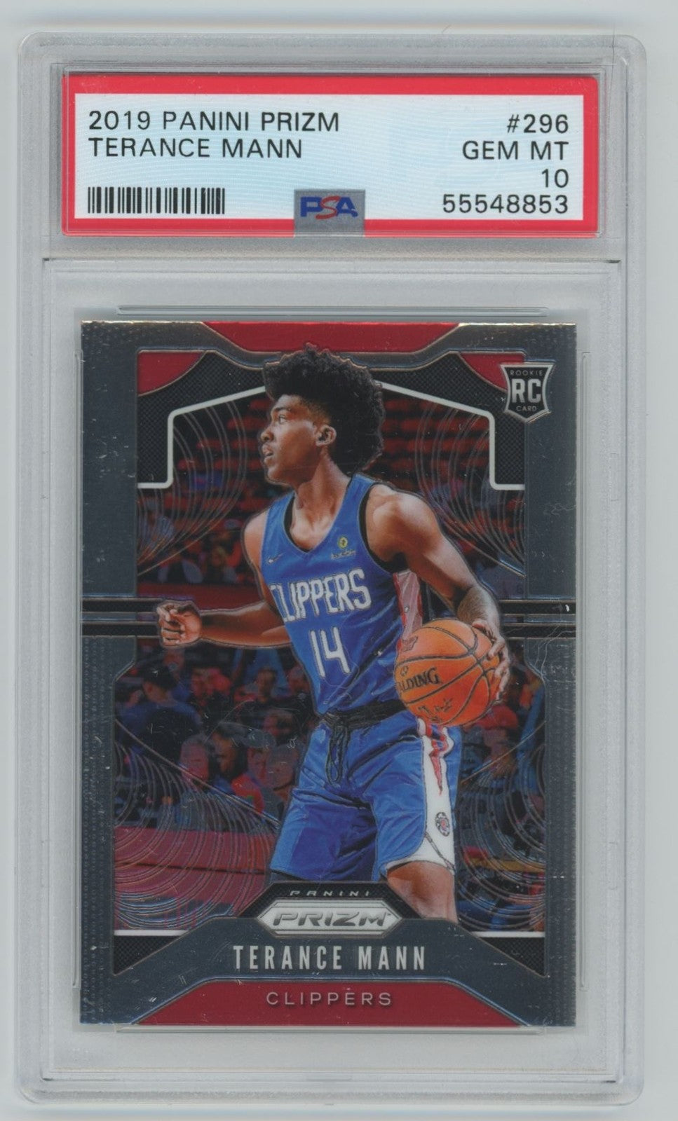2019-20 Panini Prizm Terance Mann Rookie PSA 10 Los Angeles Clippers #296