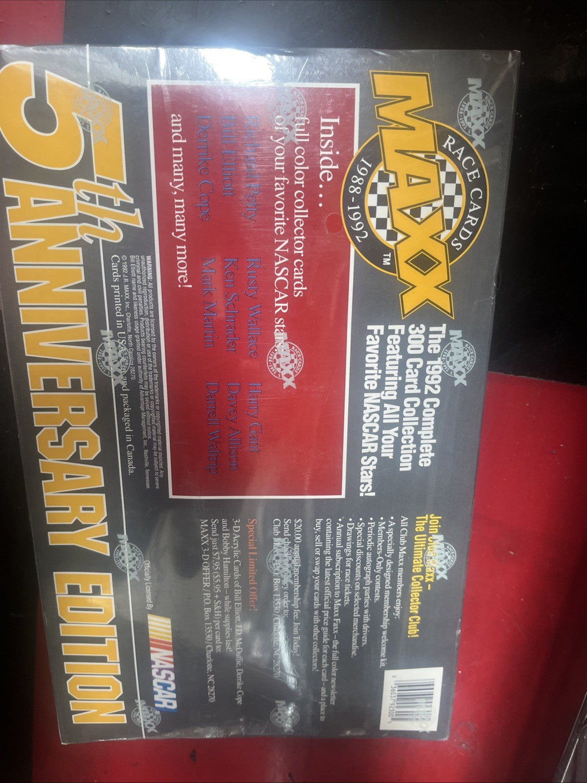 Maxx 1992 5th Anniversary Edition 300 Card Set NASCAR Factory Sealed Complete